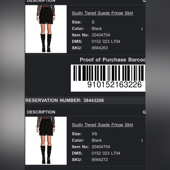 Scully Leather Black Tiered Suede Fringe Mini Skirt - Picture 4 of 4